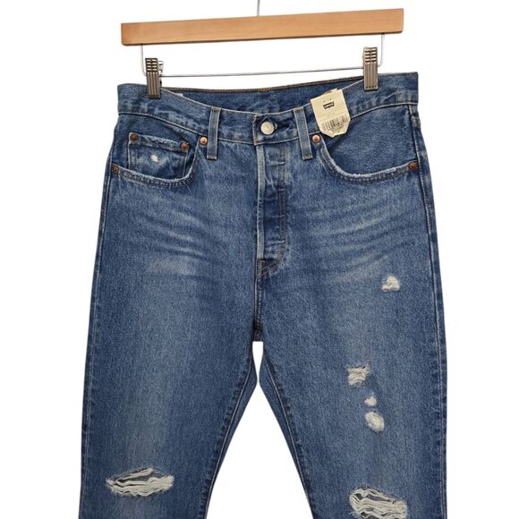 NWT Levi's Premium Capital E 501 Original Straight 28x30 Distressed Button Fly - Picture 9 of 13